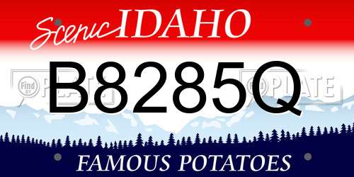 B8285Q Idaho License Plate