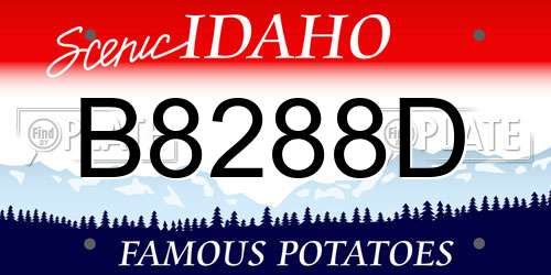 B8288D Idaho License Plate