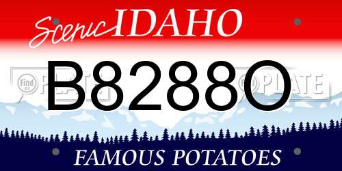 B8288O Idaho License Plate