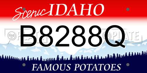 B8288Q Idaho License Plate