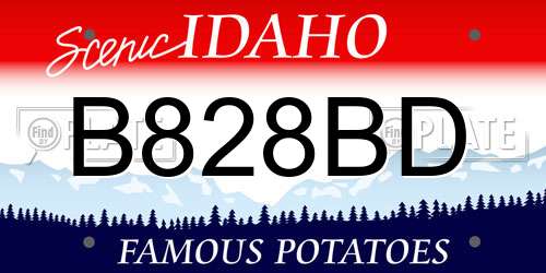 B828BD Idaho License Plate