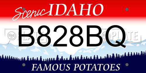 B828BQ Idaho License Plate