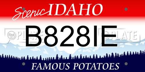 B828IE Idaho License Plate