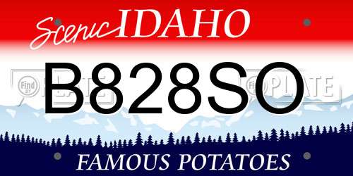 B828SO Idaho License Plate
