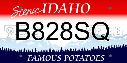 B828SQ Idaho License Plate