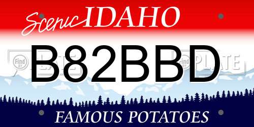 B82BBD Idaho License Plate