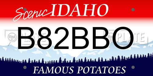 B82BBO Idaho License Plate