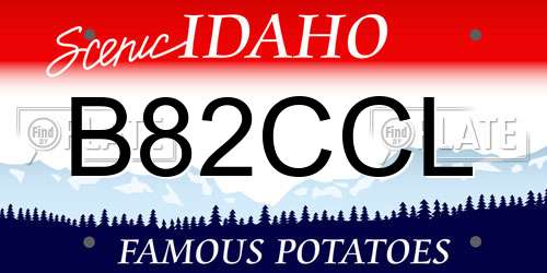 B82CCL Idaho License Plate