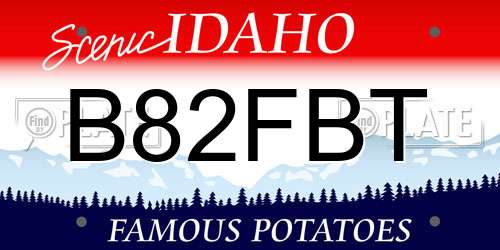 B82FBT Idaho License Plate