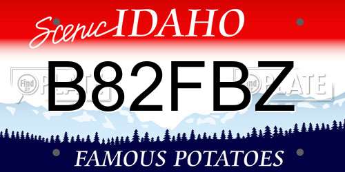 B82FBZ Idaho License Plate