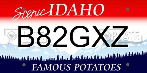 B82GXZ Idaho License Plate