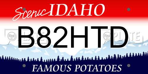 B82HTD Idaho License Plate