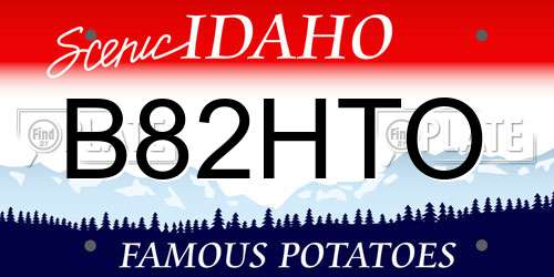 B82HTO Idaho License Plate