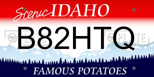 B82HTQ Idaho License Plate