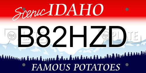 B82HZD Idaho License Plate