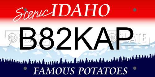 B82KAP Idaho License Plate