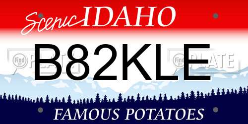 B82KLE Idaho License Plate
