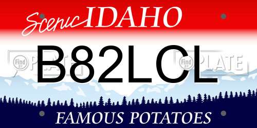 B82LCL Idaho License Plate