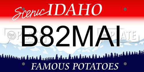 B82MAI Idaho License Plate