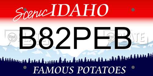 B82PEB Idaho License Plate