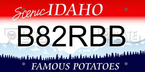B82RBB Idaho License Plate