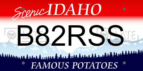 B82RSS Idaho License Plate