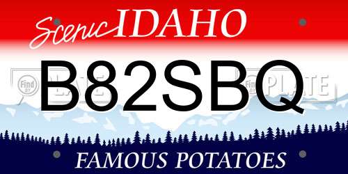 B82SBQ Idaho License Plate