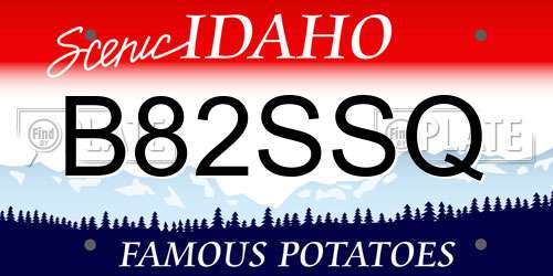 B82SSQ Idaho License Plate