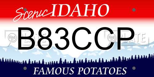 B83CCP Idaho License Plate