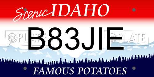 B83JIE Idaho License Plate