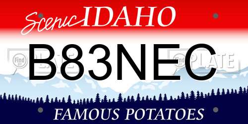 B83NEC Idaho License Plate