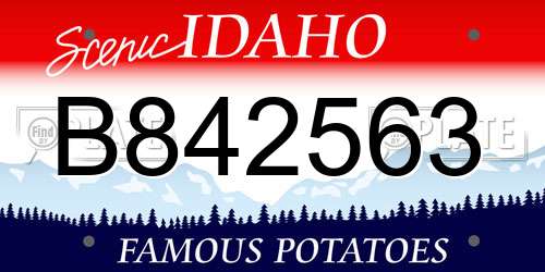 B842563 Idaho License Plate