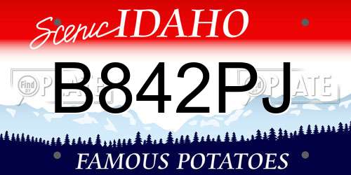 B842PJ Idaho License Plate