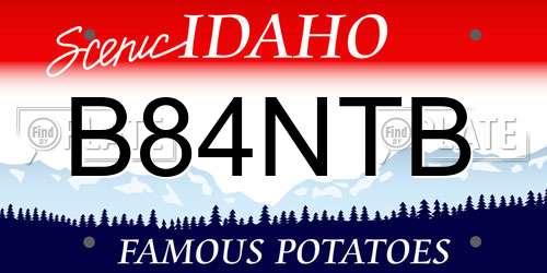 B84NTB Idaho License Plate