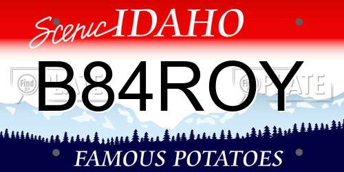 B84ROY Idaho License Plate