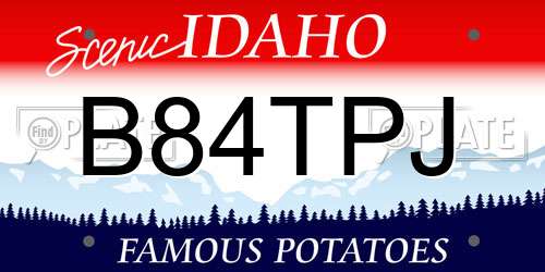 B84TPJ Idaho License Plate