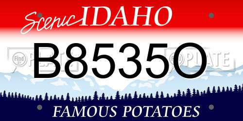 B8535O Idaho License Plate