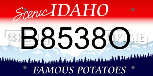 B8538O Idaho License Plate