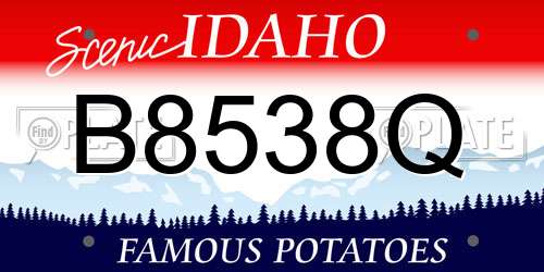 B8538Q Idaho License Plate