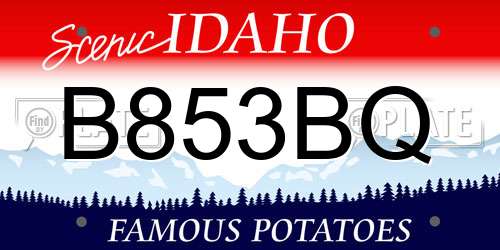 B853BQ Idaho License Plate