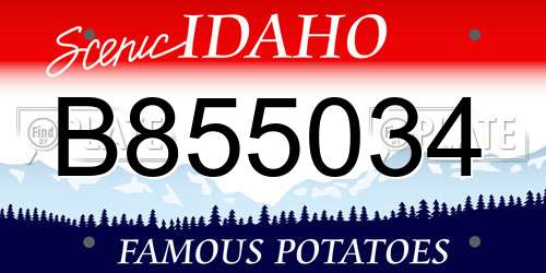 B855034 Idaho License Plate