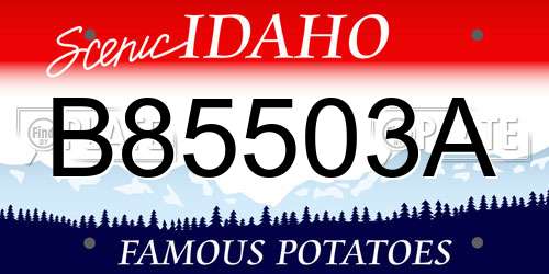 B85503A Idaho License Plate