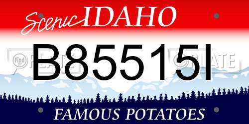 B85515I Idaho License Plate