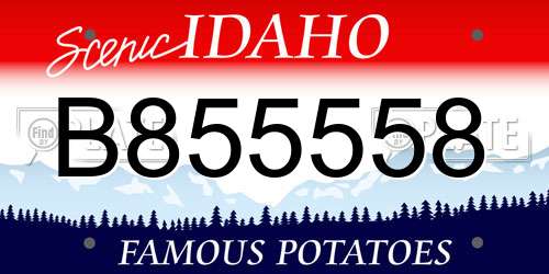 B855558 Idaho License Plate