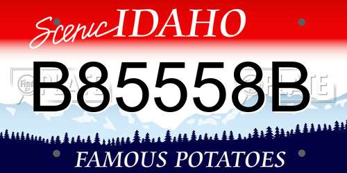 B85558B Idaho License Plate