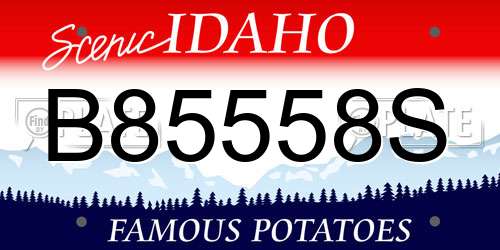 B85558S Idaho License Plate