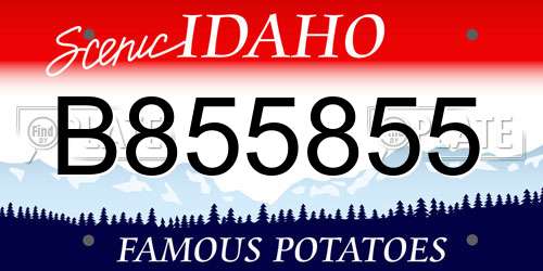 B855855 Idaho License Plate