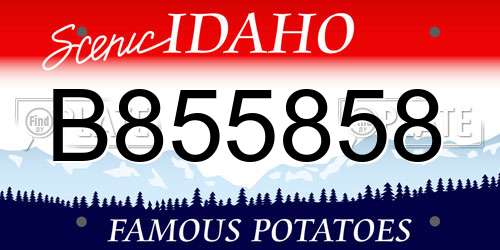B855858 Idaho License Plate