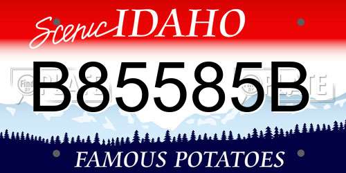 B85585B Idaho License Plate