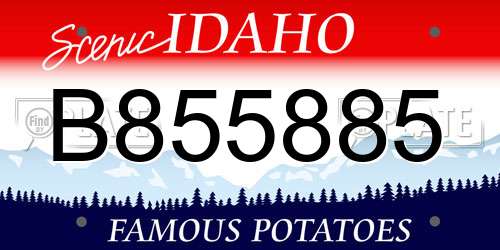 B855885 Idaho License Plate